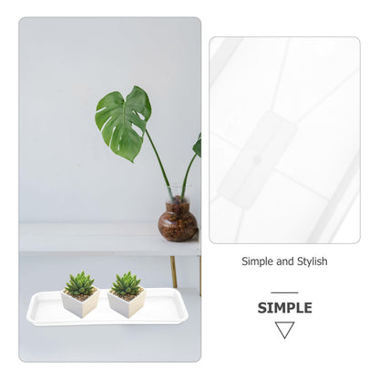 FAVOMOTO 10 Pack Plastic Rectangular Plant Drip Trays, Indoors Heavy Duty Sturdy Plant Saucer for Flower Pot Planter Windowsill Pot Seed Starting Growing Trays