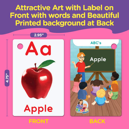 Teacher Rachel's Educational Flash Cards for Toddlers - Set Of 5 184 Cards Pre K-K Mega Flashcards Set with First Words, Alphabet, Colors, Shapes, Numbers, Manners, Greetings, Feelings, and Weather