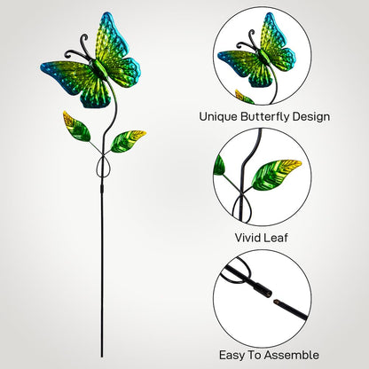 Venniy 5 Pack Butterfly Decorative Garden Stakes,Outdoor Metal Decor Outdoor Decorations for Patio and Yard