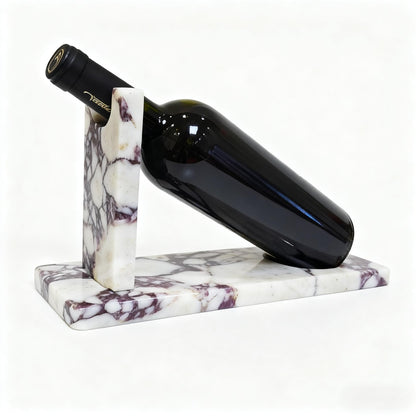 Artisanal Abode Marble Wine Holder, Single Bottle Tabletop Rack
