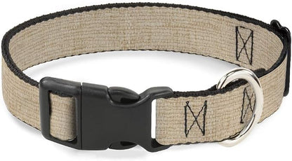 Buckle-Down Dog Collar Plastic Clip Natural Hemp 16 to 23 Inches 1.5 Inch Wide