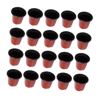 TOMETURE 120pcs Plastic Seedling Pots and Nursery Planter Cups Dual-Color Breathable Planting Containers for Strawberry Cuttings and Outdoor Gardening