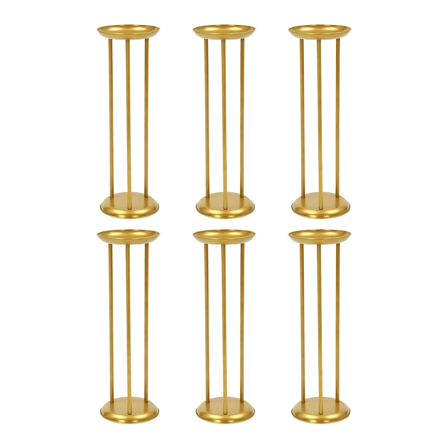 JINHZIXIU 6 Pcs Flower Display Stand 23.6in Column Flower Stand Gold Road Lead Centerpiece Vase Decorative 60cm Metal Flower Floor Vase Flower Holder for Wedding Home Party Centerpiece