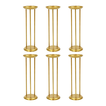 JINHZIXIU 6 Pcs Flower Display Stand 23.6in Column Flower Stand Gold Road Lead Centerpiece Vase Decorative 60cm Metal Flower Floor Vase Flower Holder for Wedding Home Party Centerpiece