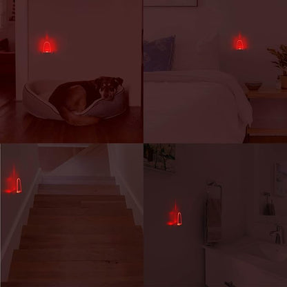 4 Pack Auto Nightlight Lamp with Dusk to Dawn Sensor for Bedroom, Plug in, Red