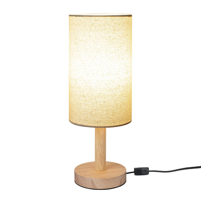 LALISU Small Table Lamp for Bedroom, Nightstand Lamp Linen Lampshade Bedroom Wood Base Small Bedside Lamp for Night Stands, Desk Lamps for Reading Living Room, Office (LED Bulb Included) (Wood Base)