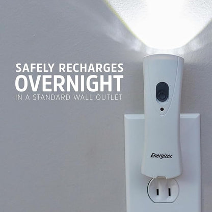 Energizer Auto-On LED Flashlights Rechargeable for Home Power Failure, Plug in LED Flashlight for Power Outage, Night Light, Hurricane Preparedness (Pack of 12)