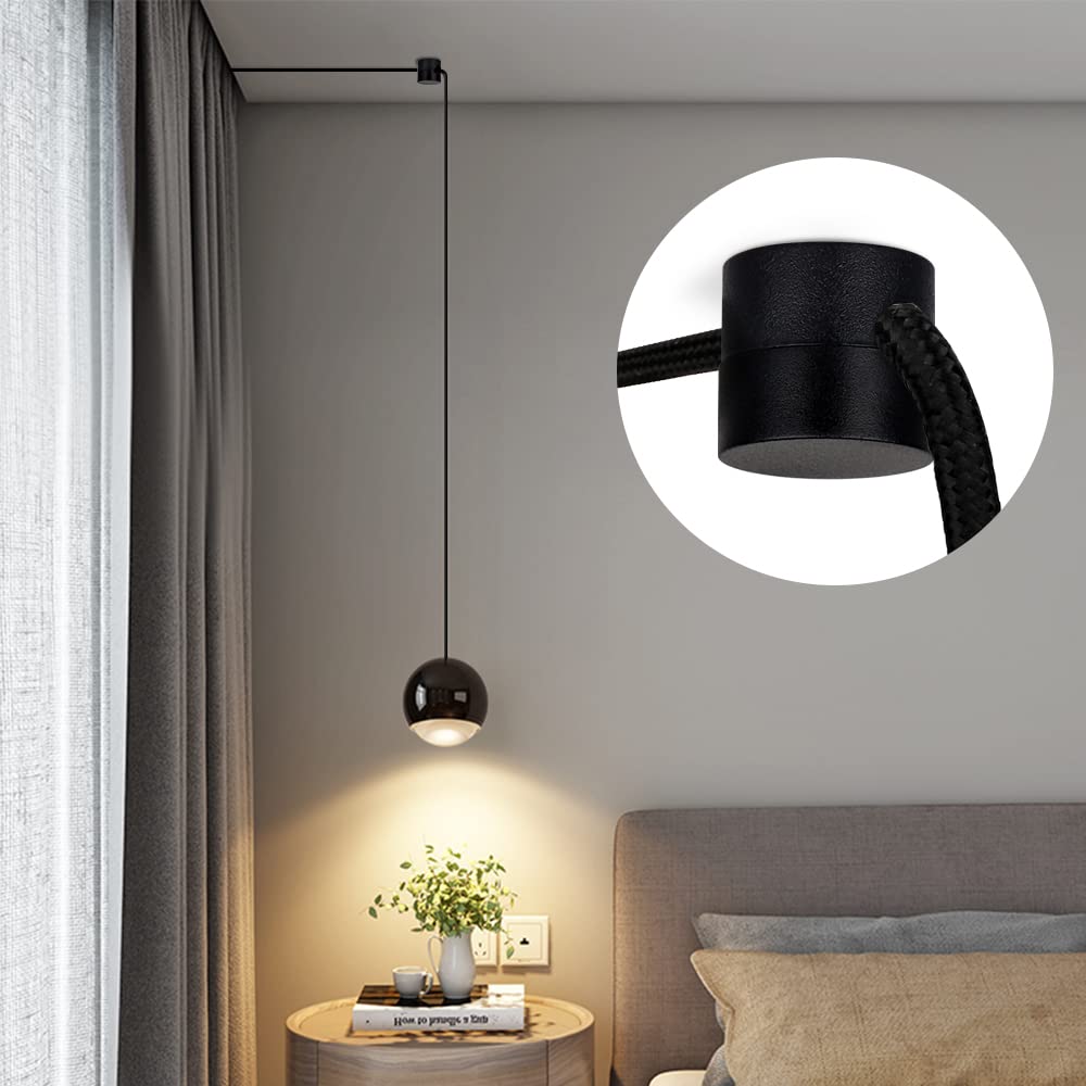 Zevnico 6 Pack Swag Hooks for Ceiling Light, Black Pendant Light Hanging Hook, DIY Lamp Hanging Electric Wire Cable Cord Chandelier Fixture Hardware Wall Hook