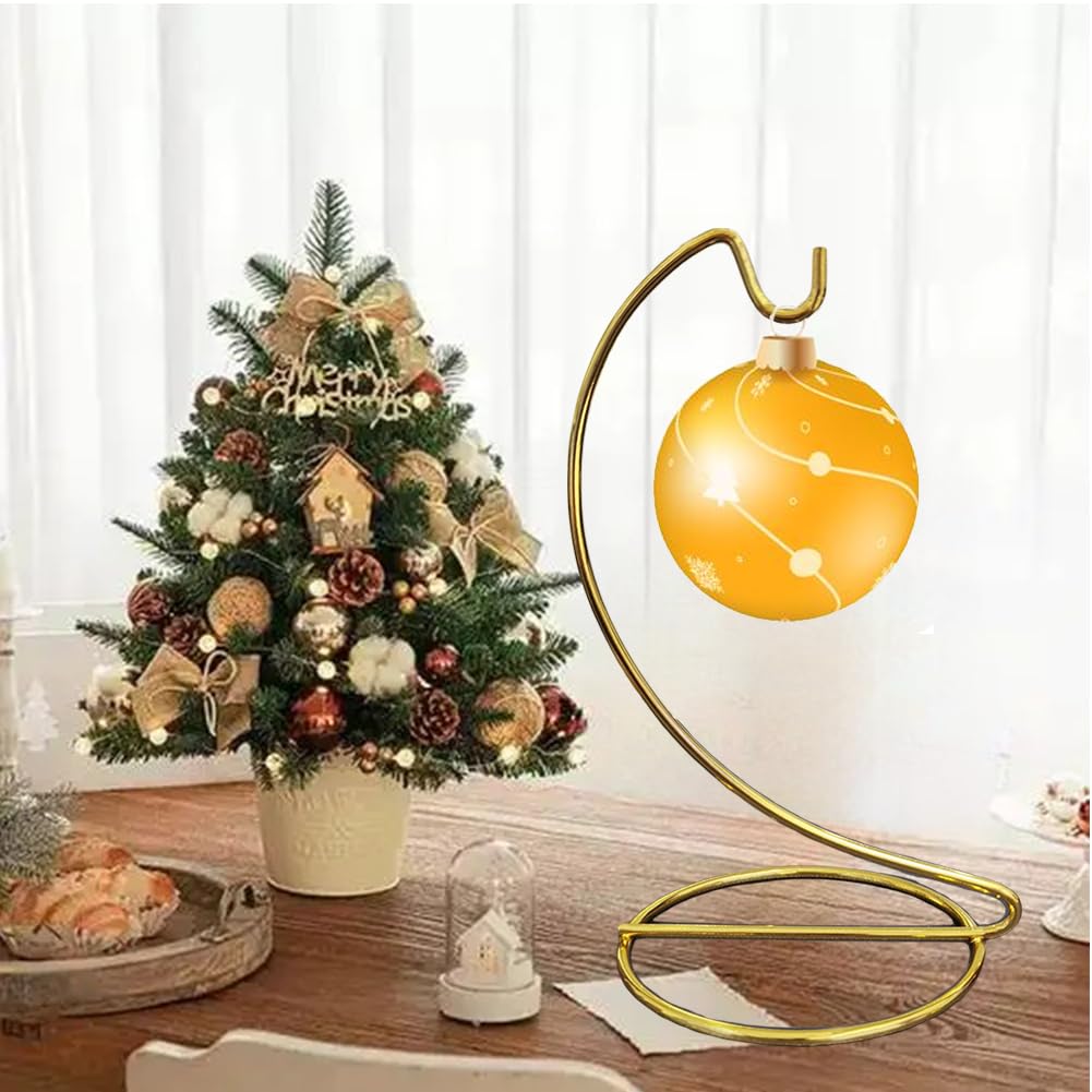 MADOCEGO Ornament Display Stand Hanger,Gold Ornament Party Decoration Holder Air Plant Flower Pot Hanging Terrarium Home Office Decoration