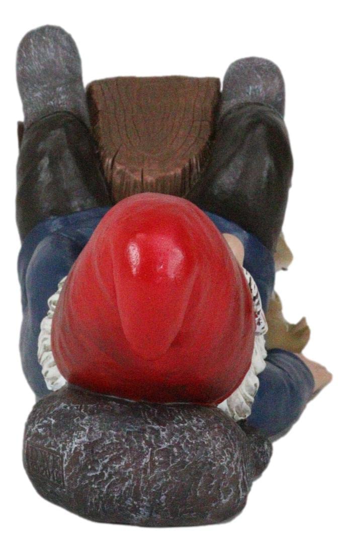 Ebros Gift Whimsical Festive Holiday Novelty Tipsy Drunk Mr Gnome Sleeping in Forest Near Squirrel Wine Bottle Holder Rack Caddy Stand Figurine As Kitchen Dining Bar Countertop Decorative Accent