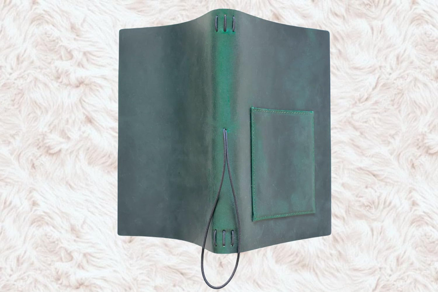 KISSKI·H Olvido A5 Travelers Notebook Cover, Small Leather Journals Cover for Writing, Refillable Planner Organizer Folio Case for 8.5 x 5.5 Notebook with Phone/Pen Pocket, Gift for Men/Women, Green