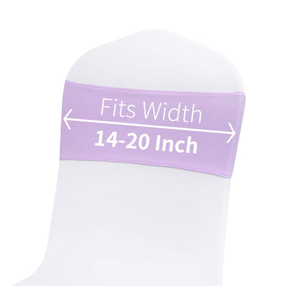 Peomeise 100pcs Lavender Spandex Chair Sashes with Buckle Slider for Wedding, Party Decoration