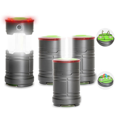 Lichamp LED Camping Lantern, Portable Waterproof Flashlight, 4 Light Modes, Small, Gray, Model G4GY, 4 Pack
