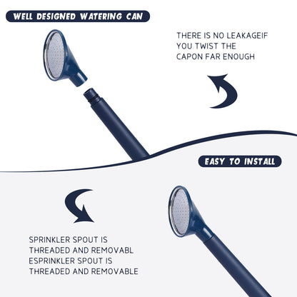 2.8L Watering Can for Indoor Plants, Garden Watering Cans for Outdoor Plant House Flower, Modern Plant Watering Can Large Long Spout with Sprinkler Head