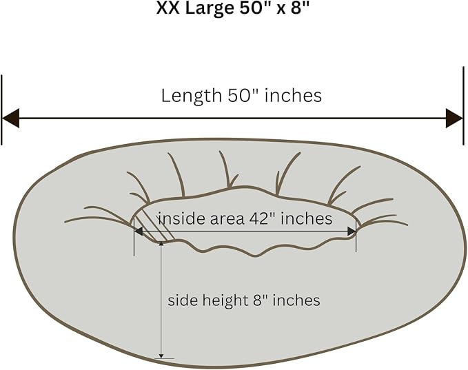 Organic Cotton Canvas Dog Bed: Removable Cover, Natural Fill - Made in USA (Cow Print Brown White, XX Large 50" x 8" inches)