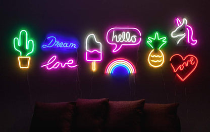 Isaac Jacobs 17.5" x 7" inch LED Neon Pink “Love” Wall Sign For Cool Light, Wall Art, Bedroom Decorations, Home Accessories, Party, Valentines Day, and Holiday Decor: Powered by USB Wire (LOVE)