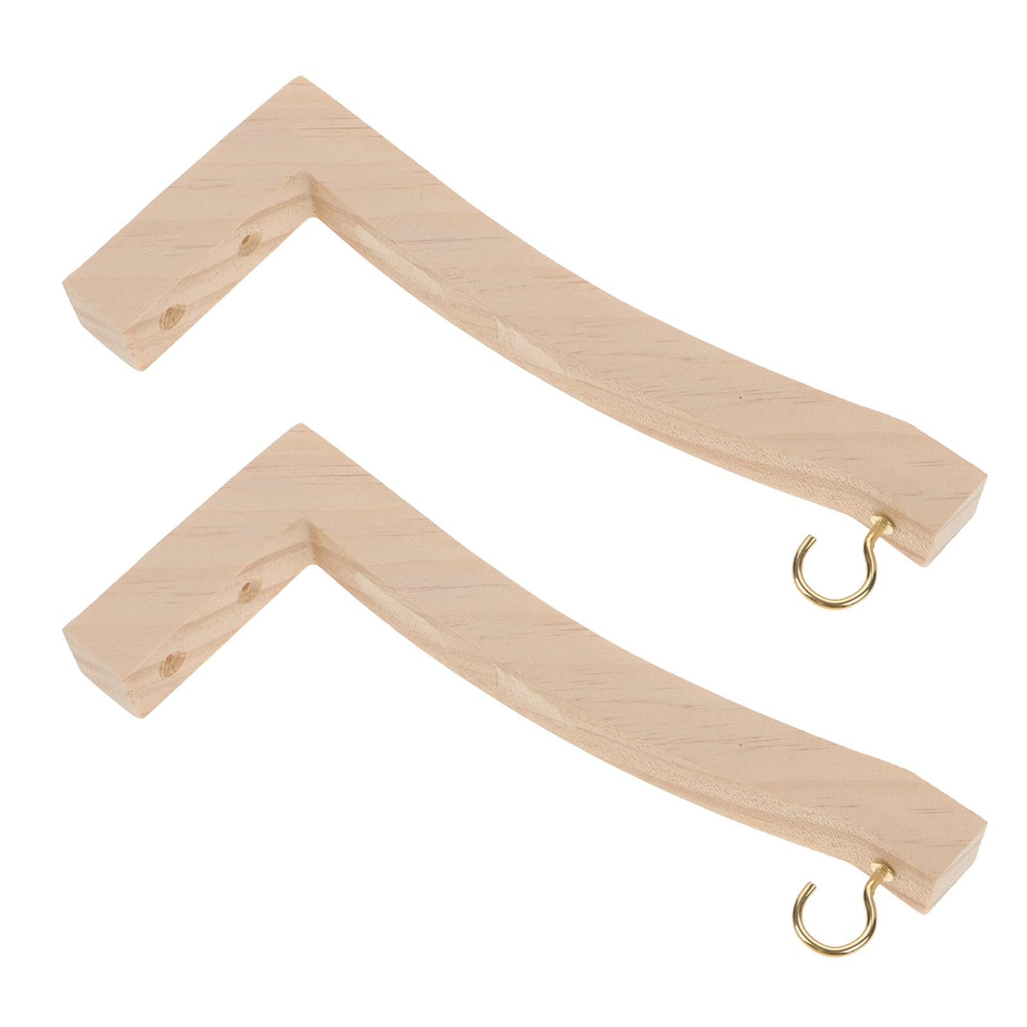 Kisangel Wooden Plant Hanger Hooks for Wall and Ceiling Indoor Outdoor Hanging Bracket 2pcs Pine Wood Natural Finish Plant Hooks