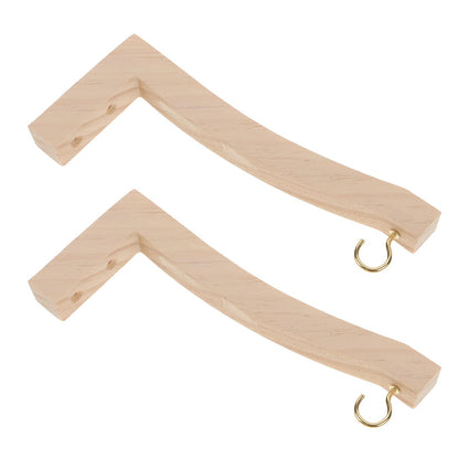 Kisangel Wooden Plant Hanger Hooks for Wall and Ceiling Indoor Outdoor Hanging Bracket 2pcs Pine Wood Natural Finish Plant Hooks