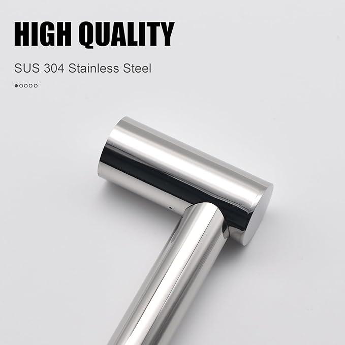 Honmein Towel Bar - Adjustable 304 Stainless Steel Towel Holder for Bathroom (11.8inch-22.6inch) Sturdy and Rustproof Wall Mounted Towel Rack for Bathroom Accessories, Polished Silver…