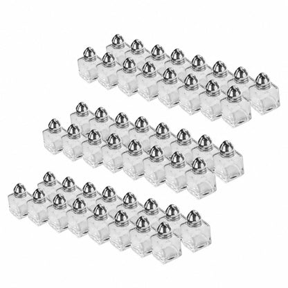 New Star Foodservice Glass Cube Mini Salt and Pepper Shaker with Stainless Steel Top, 0.5-Ounce, Set of 48
