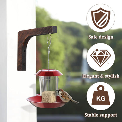Abaodam Wooden Wall Mounted Hanging Plant Hanger Wall Hooks for Flower Bracket Planter Wind Chimes Patio Decor