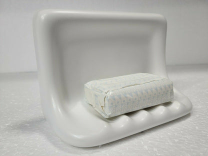 Bright White Matte Ceramic Soap Dish Tray Tile in Daltile Color 0790 Mid Century Modern Retro