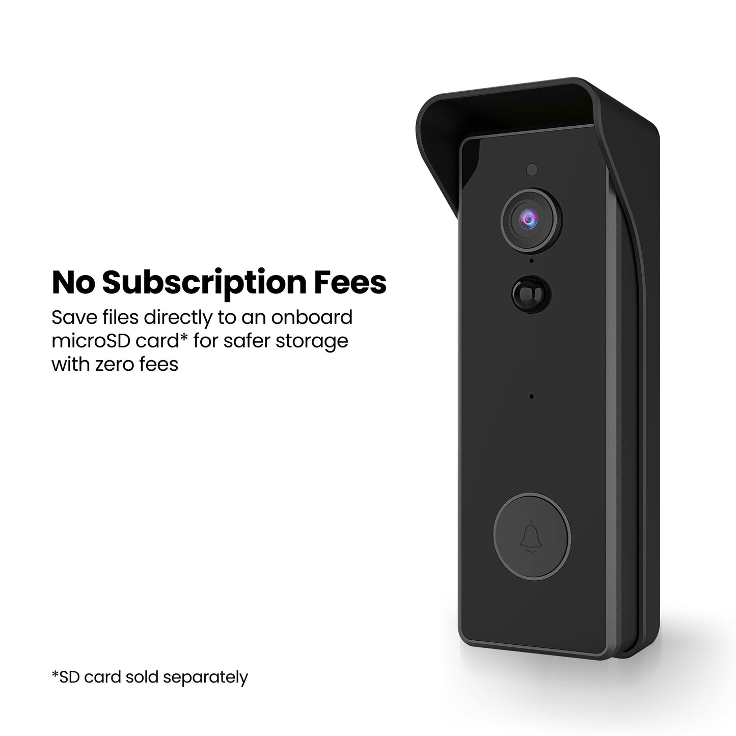 Feit Electric Doorbell Camera, 2.4 GHz WiFi, No Hub, Two-Way Audio, Motion Detection, Night Vision, 1080p HD, Micro SD Card Storage, Wireless Chime Included, Hardwired, CAM/Door/WiFi