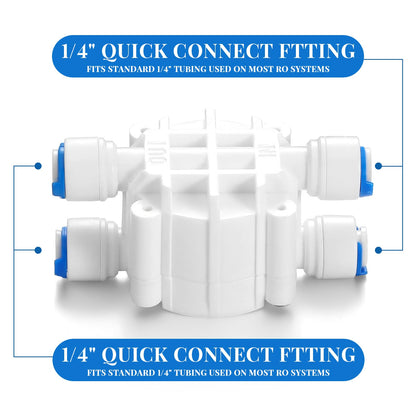 Colingmill 2 Pack 1/4 Inch Tube Automatic Shut off Valve, with Quick Connect Fittings, for Ro Reverse Osmosis Water Filter System, White
