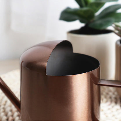 Watering Can for Indoor Plants, Small Watering Cans Sprinkling Pot for Greenhouse Garden Flower Plants, Stainless Steel Long Spout Water Can for Outdoor Watering Plants, 300ML/0.08 Gallon (Copper)