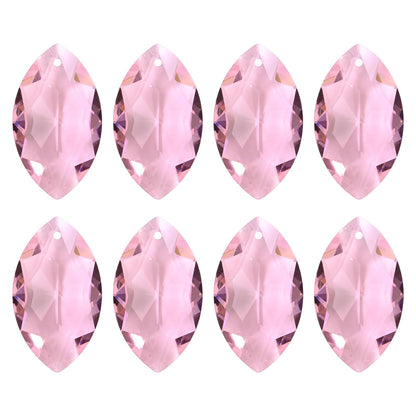 M METERXITY 8-Pack Crystal Horse Eye Prisms, 38mm/1.5 Inch Chandelier Pendant Maker Hanging Crystals Chandelier Prisms for Home/Windows/Garden/DIY Decoration[Pink]