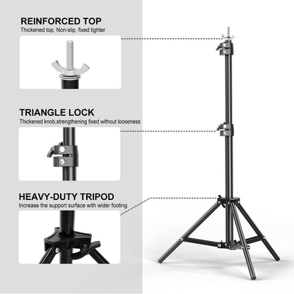 Backdrop Stand 6.5 x 6.5 FT, Adjustable Photography Backdrop Support System Kit with 4 Clamps and Carrying Bag for Parties, Wedding, Photography, Festival Decoration