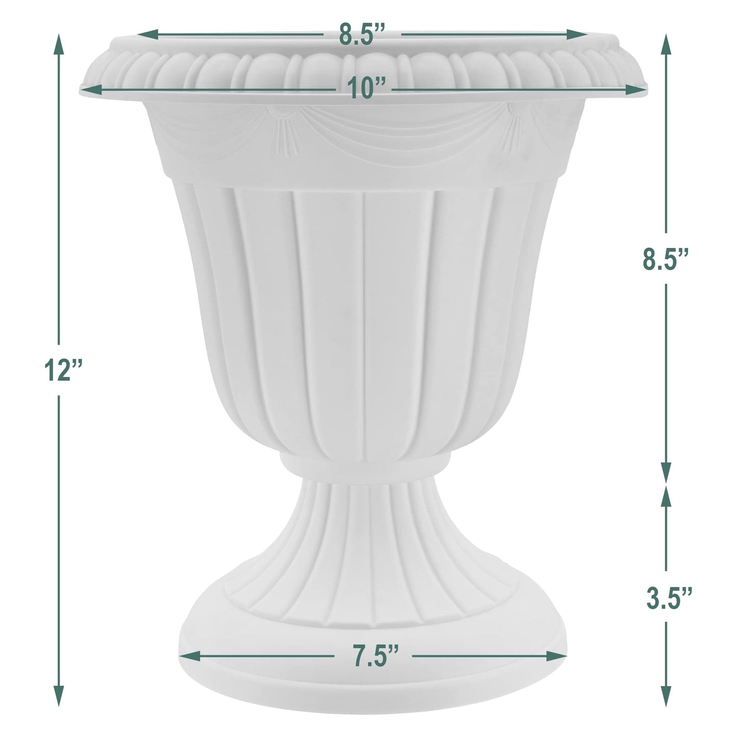Arcadia Garden Products PL20TP Classic Traditional Plastic Urn Planter Indoor/Outdoor, 10" x 12", Taupe