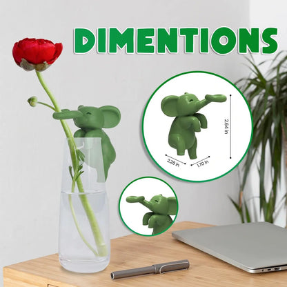 Plant Propagation Buddy – Plant Cutting Holders for Sprouts, Stems & Shoots, Cute & Sturdy Plant Supports for Indoor Gardens & Propagation Stations, Perfect Gift for Plant Lovers (Green, 3 Elephant)