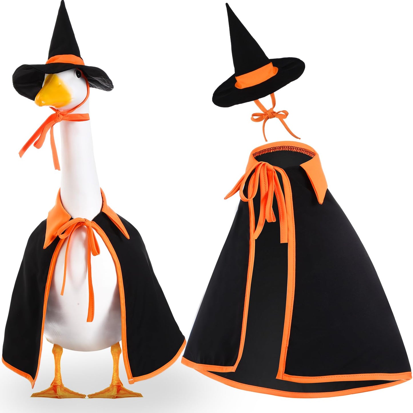 Silicherry Halloween Goose Outfit for 23" Cement Lawn Porch Goose Cloths Plastic Statue Clothing for Yard Lawn Decor(Witch)