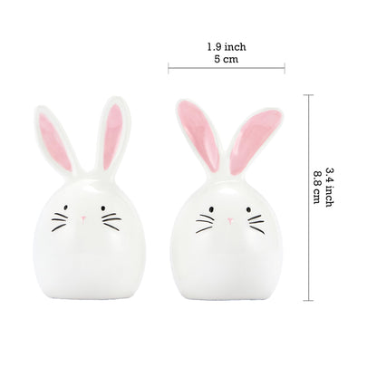 Bico Dreamy Rabbit Ceramic Hand Painted Salt & Pepper Shaker Set, Easter Decoration Table Top, Dishwasher Safe