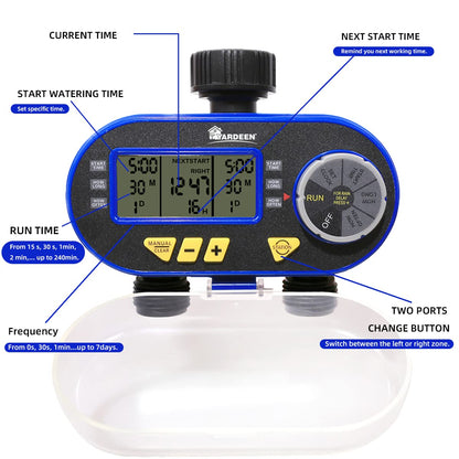 Sprinkler Timer,Outdoor Water Timer for Garden Hose, Programmable with Rain Dela Garden Electronic Irrigation Controller System Color Blue