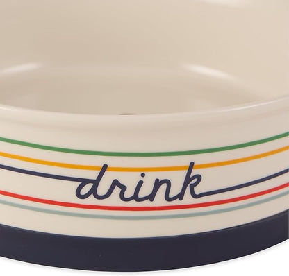 Bone Dry Ceramic Food Bowls, Non-Slip & Dishwasher Safe, Small Set, 4.25x2 Eat/Drink