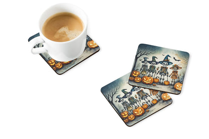 Caroline's Treasures Calacas Skeletons Spooky Halloween Foam Coaster Set of 4 Cup Coasters for Indoor and Outdoor, Coaster for Tabletop Protection, Anti Slip, Mouse pad Material
