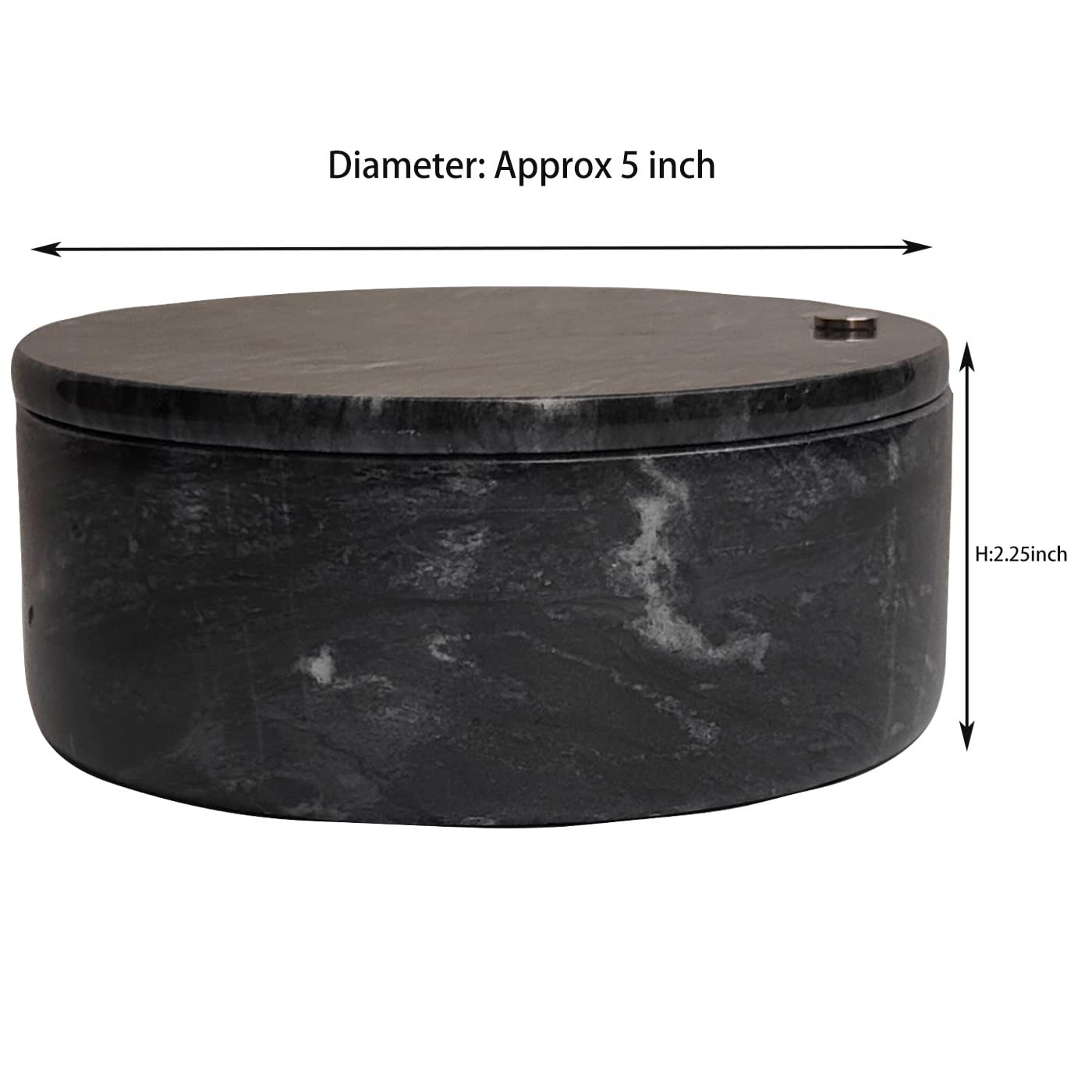 Ritadeshop Salt and Pepper Bowl/Dual Compartment Cellar with Swivel Top for Salt, Spice and Herbs Storage (Black)