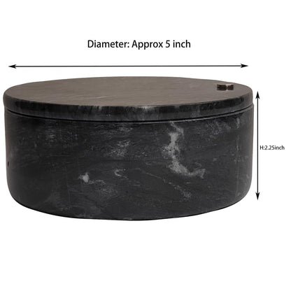 Ritadeshop Salt and Pepper Bowl/Dual Compartment Cellar with Swivel Top for Salt, Spice and Herbs Storage (Black)