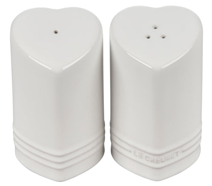 Le Creuset Stoneware Heart Shaped Salt & Pepper Shakers, 4 oz. Each, White