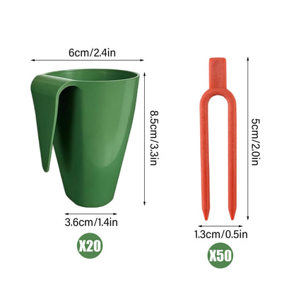 Xoeryoy Propagation Cups, 20PCS Small Strawberry Propagation Cups with 50 Vine Press Forks Plastic Planter for Runner Rooting & Transplanting