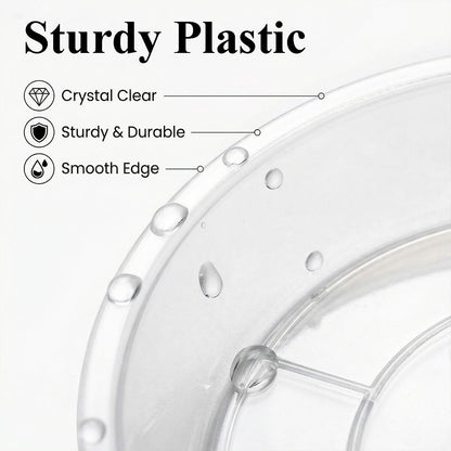 Tulpeed 50 Pack Clear Plant Saucer 5 Inches Plant Trays for Pots Plastic Round Drip Trays Flower Pot Saucers Black Planter Water Tray Plant Drainage Tray