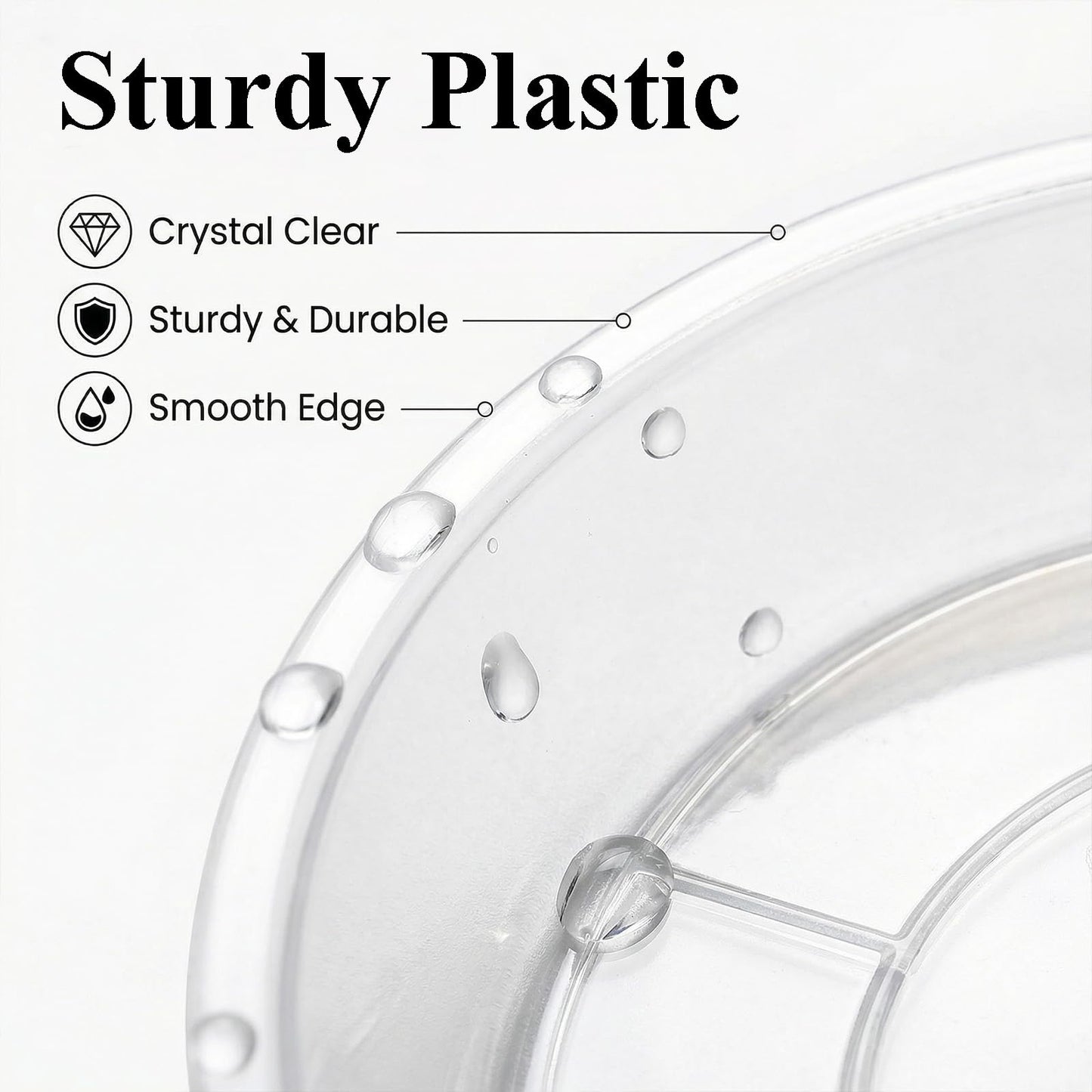 Tulpeed 50 Pack Clear Plant Saucer 4.7 Inches Plant Trays for Pots Plastic Round Drip Trays Flower Pot Saucers Black Planter Water Tray Plant Drainage Tray