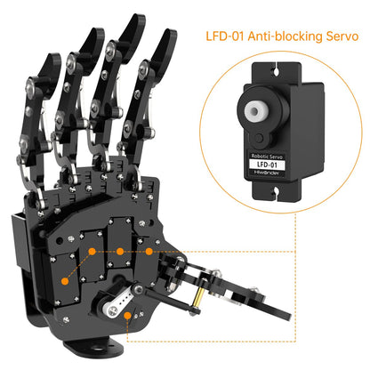 Robot Hand Five Fingers Solely Movement Bionic Robot Mechanical Arm DIY - Left Hand with Servo Tester