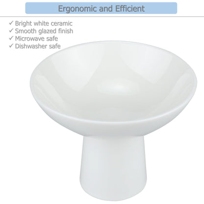 EIKS Ceramic Dessert Bowls for Serving & Displaying Ice Cream Fruit Pudding Trifle Nuts Small Snacks (High Foot)