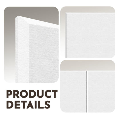 MISSDAY White Acoustic Wall Panel Felt Bulletin Board 48" x 36" Cork Board for Wall, 12-Pack Boards with 72 Removable Adhesive Tabs, 50 Pins, Pin Board for Home Office Classroom Soundproof Wall Tile