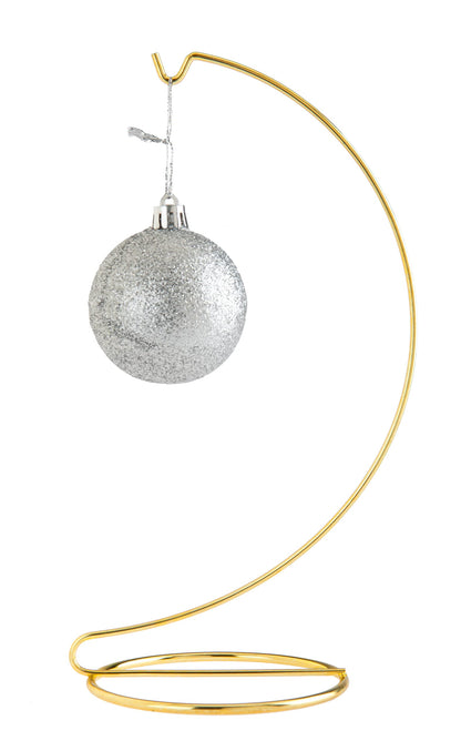 Creative Hobbies® 10 Inch Tall Gold Wire Ornament Display Hanger Stands for Displaying Ball Ornaments, Awards, Eggs Etc.- Pack of 3 Stands