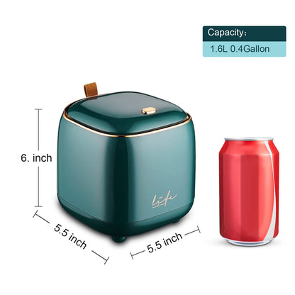 Business King Mini Trash Can 1.6L/0.4 Gallon with Trash Bags 180pcs, Tiny Small Desktop Trash Bin with Lid, Countertop Mini Garbage Bin for Home, Office, Kitchen, Bedroom, Bathroom (Blue)