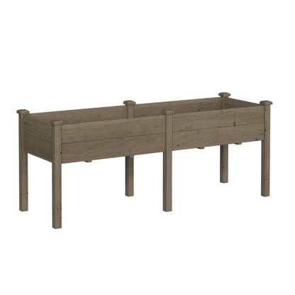 Yardenaler 72x23x30in Outdoor Raised Garden Bed with Legs, 2x6FT Elevated Wood Planted Box with Divider Panel & Drainage Hole, Ideal for Deep Rooted Vegetables, Flowers, Backyard and Patio, Brown